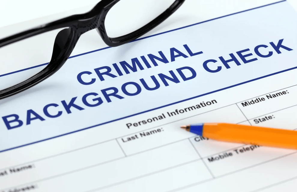 Criminal background check form.