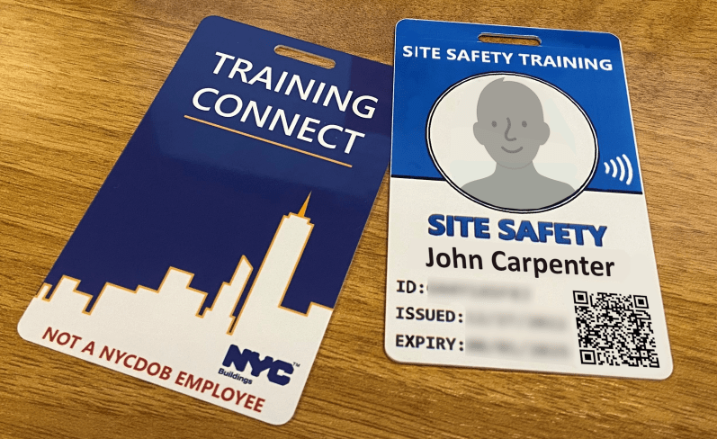Training and site safety ID badges.
