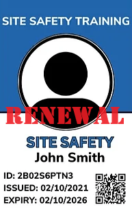 A sign that says renewal site safety.