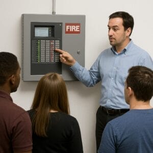 A professional instructor leads a Fire and Life Safety Director course.