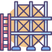 scaffold_Icon Scaffolding with ladder for construction.